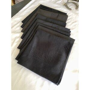 Lot 8 Black Cloth Dinner Napkin Greek key Border 21” 100% Cotton New